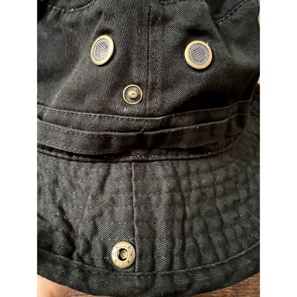 Black bucket hat, hunting hat, sun protection hat, Size XL, with adjustable cord - Picture 4 of 11